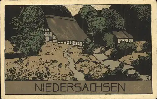 Kuenstlersteinzeichnung A.H. Niedersachsen  Kat. Besonderheiten
