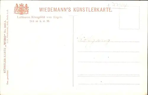 Kuenstlerkarte Wiedemanns Koenigsfeld Engele