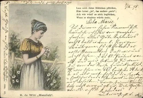 Kuenstlerkarte R. de Witt Masslieb Nr. 82 Gedicht