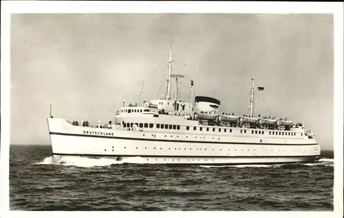 Dampfer Oceanliner Bundesbahn Hochsee Faehrschiff Deutschland Kat. Schiffe