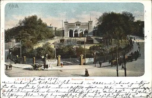 Bahnhof Leipzig Bayrischer Bahnhof Kutschen Kat. Eisenbahn