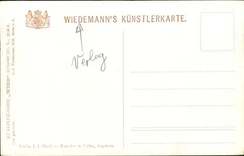 Verlag Wiedemann WIRO Nr. Augsburg Augustusbrunnen Kat. Verlage