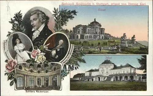 wz85455 Schiller Friedrich Schloss Solitude Stuttgart Herzog Karl Raeubersaal Kategorie. Dichter Alte Ansichtskarten