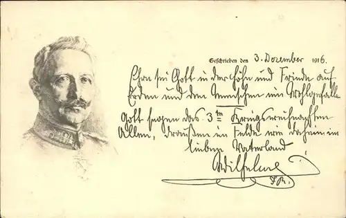 Wilhelm II Weihnachtsgruss Kat. Persoenlichkeiten