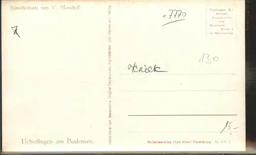 wz85542 Marschall Vinzenz V. Marschall Nr. 625 Bodensee Ueberlingen Kategorie. Kuenstlerkarte Alte Ansichtskarten