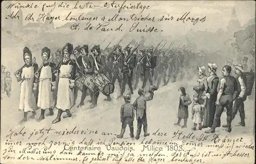 Trommler Centenaire Vaudois Milice 1803 Soldaten Kat. Musik