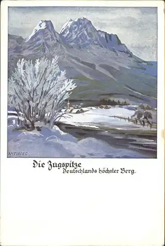 Kuenstlerkarte Amtsberg Nr. 17 Zugspitze Kat. Kuenstlerkarte