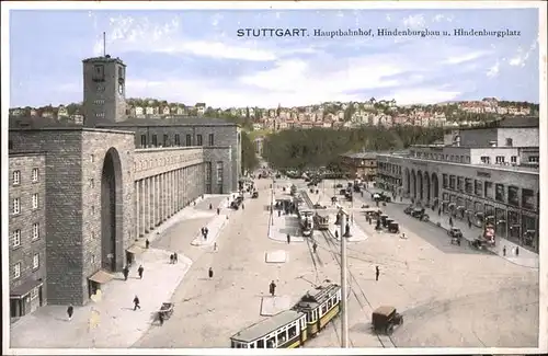 Strassenbahn Stuttgart Hauptbahnhof Hindenburgbau Kat. Strassenbahn