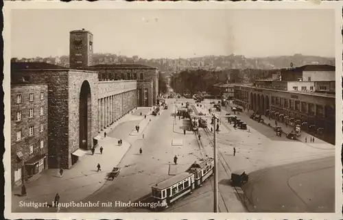 Strassenbahn Stuttgart Hauptbahnhof Hindenburgplatz Kat. Strassenbahn
