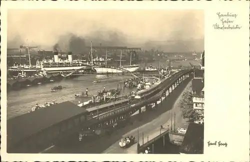 Dampfer Oceanliner Hafen Hamburg ueberseebruecke Kat. Schiffe