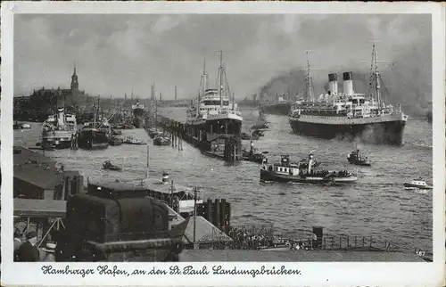 Dampfer Oceanliner Hamburg Hafen St. Pauli Landungsbruecken Kat. Schiffe