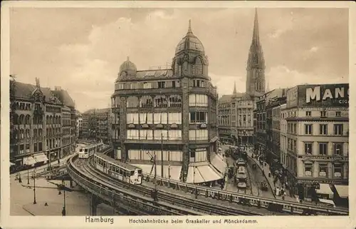 Eisenbahn Hamburg Hochbahnbruecke Graskeller Moenckedamm Kat. Eisenbahn