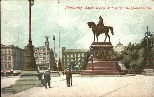 Denkmal Kaiser Wilhelm Hamburg Rathausmarkt  / Denkmaeler /
