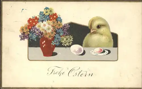 Ostern Easter Paques Blumen Ostereier Kueken / Greetings /