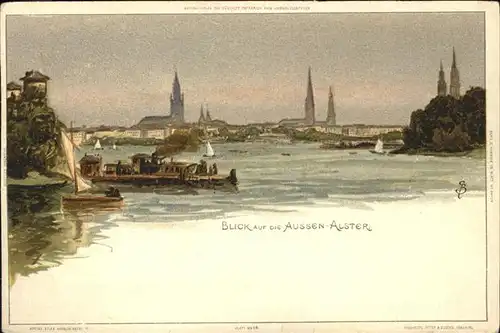 Biese Carl Karl Aussen Alster Nr. 52 Kat. Kuenstlerlitho