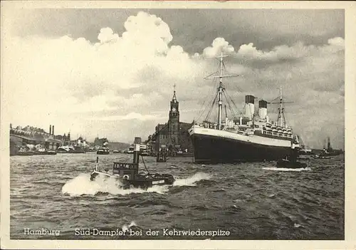 Dampfer Oceanliner Hamburg Kehrwiederspitze Kat. Schiffe