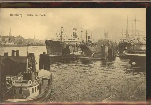 Dampfer Oceanliner Schiffe Hamburg Hafen mit Dock Kat. Schiffe
