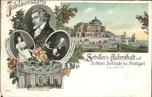 wz91179 Schiller Friedrich Aufenthalt Schloss Solitude Stuttgart Franciska v. Hohenheim Kategorie. Dichter Alte Ansichtskarten