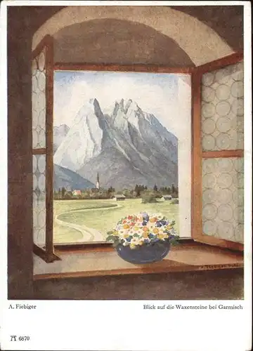 Fiebiger A. Waxenstein Garmisch Nr. 6870 Kat. Kuenstlerkarte