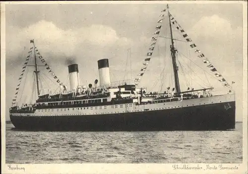 Dampfer Oceanliner Monte Sarmiento Hamburg Kat. Schiffe