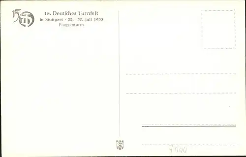 Turnfest Stuttgart Flaggenturm Pferdegespann  Kat. Sport
