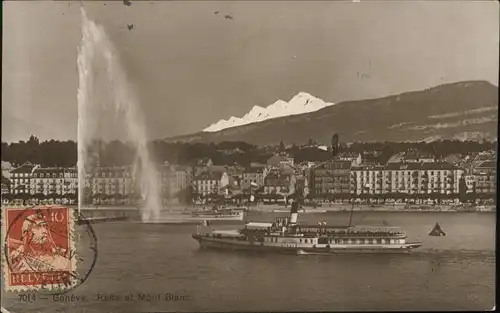 Dampfer Seitenrad Geneve Mont Blanc Kat. Schiffe