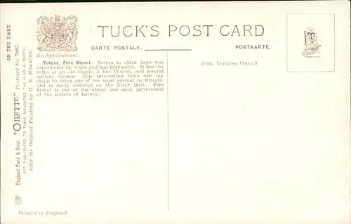 Kuenstlerkarte Oilette Totnes Fore Street Tucks Post Card Kat. Kuenstlerkarte