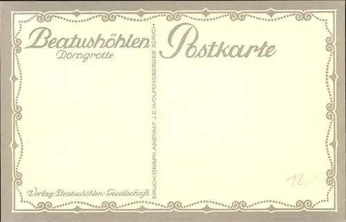 Schlatter E.E. Beatushoehlen Dorngrotte Kat. Kuenstlerkarte