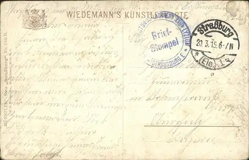 Verlag Wiedemann WIRO Nr. 1936 Strassburg Klein Frankreich Kat. Verlage