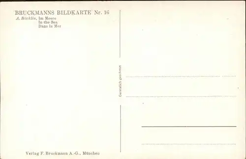 Kuenstlerkarte Verlag Bruckmann Nr. 16 Das Meer Nixen Wassermann Kat. Kuenstlerkarte