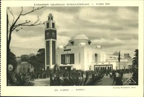 Exposition Coloniale Paris 1931 Algerie Minaret Kat. Expositions