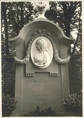 Denkmal Charlotte v. Stein Goethegesellschaft Widmung Grabstein / Denkmaeler /