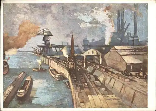 Kuenstlerkarte Hilfswerk 1937 Industriestadt Riederrhein Kat. Kuenstlerkarte