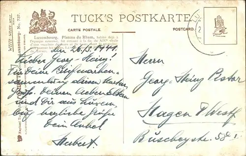 Verlag Tucks Oilette Nr. 737 Luxembourg Rhamplateau / Verlage /