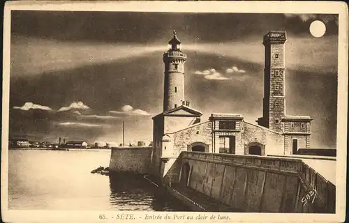 Leuchtturm Lighthouse Sete Entree Port  Kat. Gebaeude