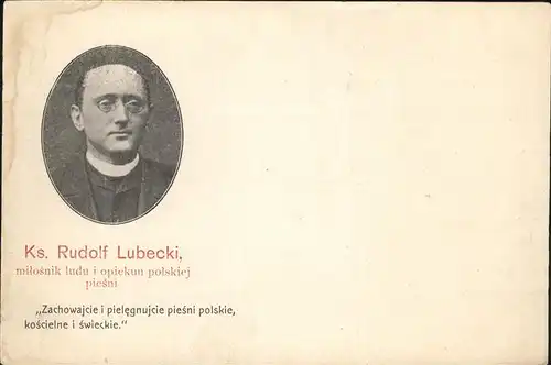 Persoenlichkeiten Ks. Rudolf Lubecki  Kat. Persoenlichkeiten