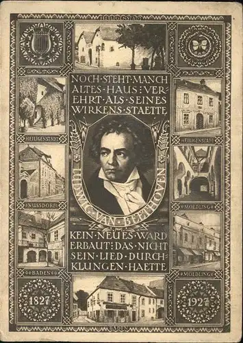 Beethoven Nussdorf Heiligenstadt Baden Kat. Persoenlichkeiten