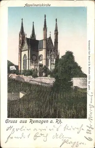 Verlag Braun Nr. 4370 Remagen a. Rh. Appolinariskirche Kat. Verlage