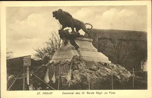 Saint-Privat Largentiere Denkmal des 3. Garde Rgt. zu Fuss Kat. Saint-Privat