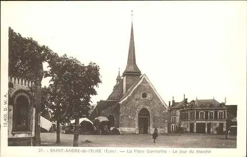 aw13286 Saint-Andre-de-l Eure Place Gambetta
Jour du Marche Kategorie. Saint-Andre-de-l Eure Alte Ansichtskarten