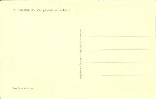 Saumur Vue generale Kat. Saumur