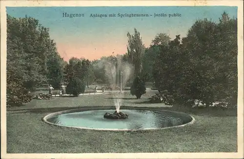 Hagenau Elsass Anlagen Springbrunnen Kat. Haguenau