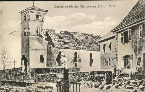 Aspach-le-Bas Zerstoerte Kirche Kat. Aspach-le-Bas
