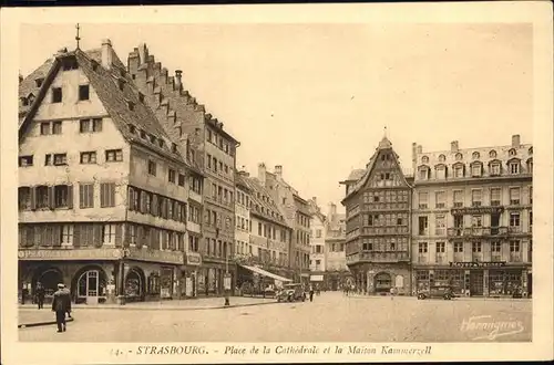 aw14729 Strasbourg Alsace Place de la Cathedrale Kategorie. Strasbourg Alte Ansichtskarten