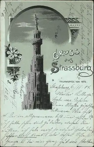 Strasbourg Alsace Thurmspitze 1870