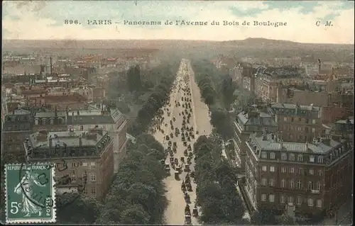 Paris Panorama de l'Avenue du Bois de Boulogne / Paris /Arrond. de Paris