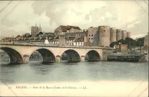 Angers Pont de la Basse-Chaine et le Chateau / Angers /Arrond. d Angers