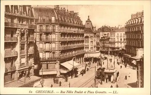 Grenoble Rue Felix Poulat Place Grenette Strassenbahn / Grenoble /Arrond. de Grenoble