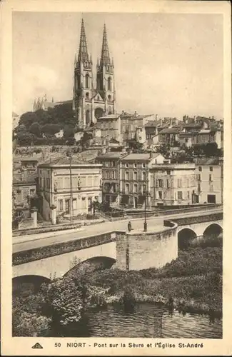 Niort Pont sur la Sevre Eglise St Andre / Niort /Arrond. de Niort