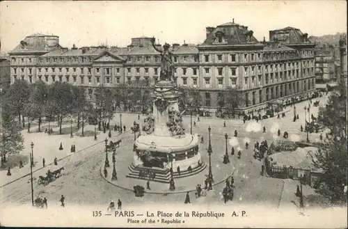 Paris Place Republice Kutsche / Paris /Arrond. de Paris